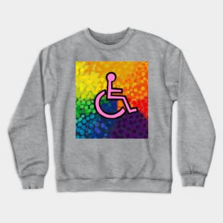 Rainbow Wheelchair Accessibility Crewneck Sweatshirt